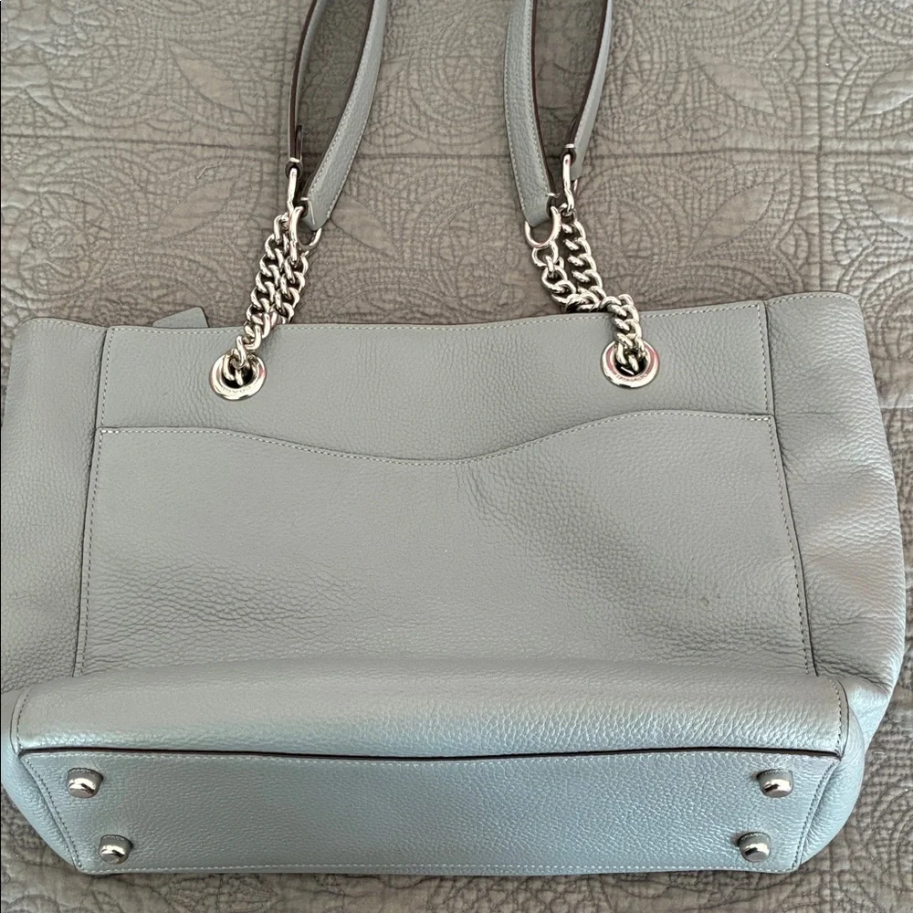 Coach Blue/ grey Leather Tote Bag w/ dustbag